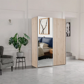 Wiemann Oxford 2 Door Sliding 200cm Holm Oak Wardrobe with Mirror - Pendle Village Furniture